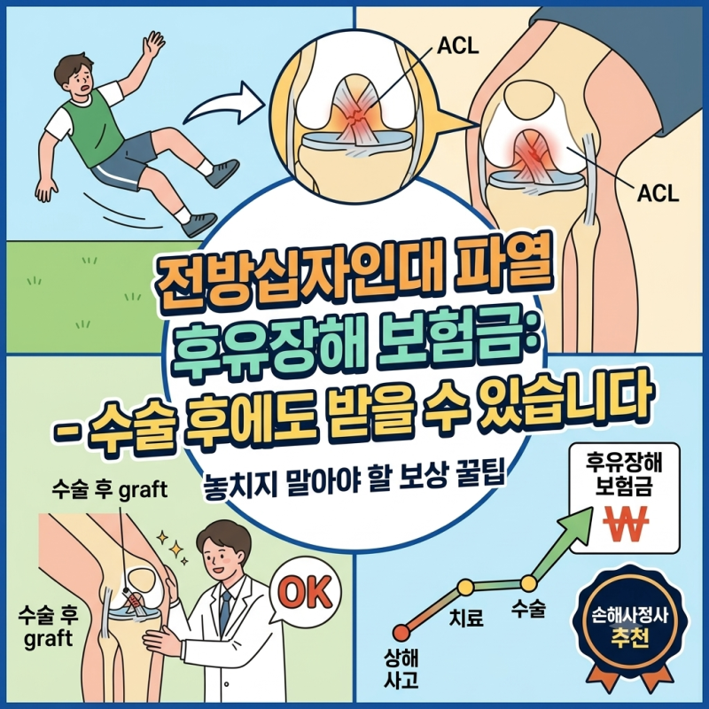 전방십자인대 파열 후유장해 보험금 — 수술 후에도 받을 수 있습니다