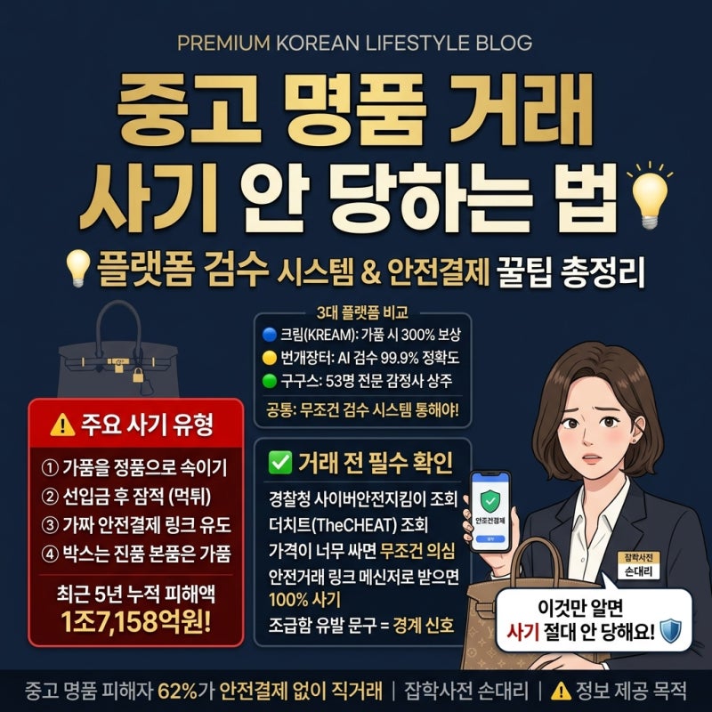 중고 명품 사기 안 당하는 법 | 번개장터·크림·구구스 정품 검수 시스템과 안전결제 꿀팁 총....