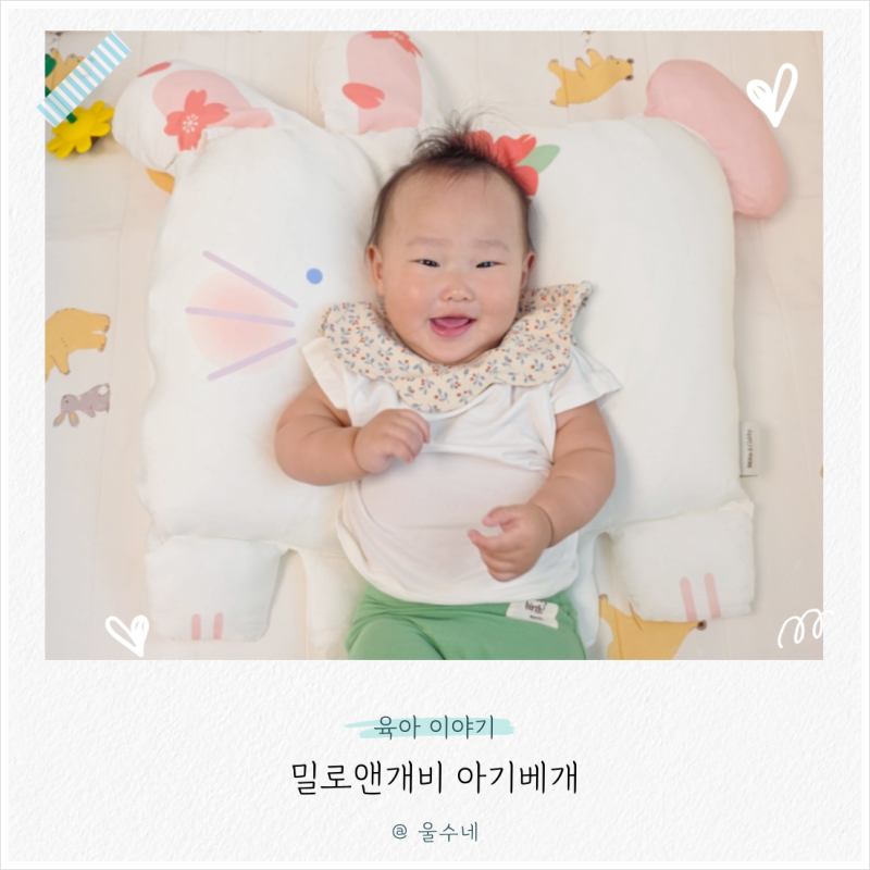 밀로앤개비 아기베개 추천 여름 인견 애착 동물 베개
