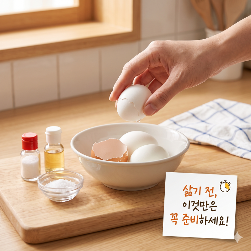 [살림꿀팁] 절대 실패 없는 계란 삶는 법! 반숙 완숙 시간 총정리 (껍질 잘 까는 팁까지)