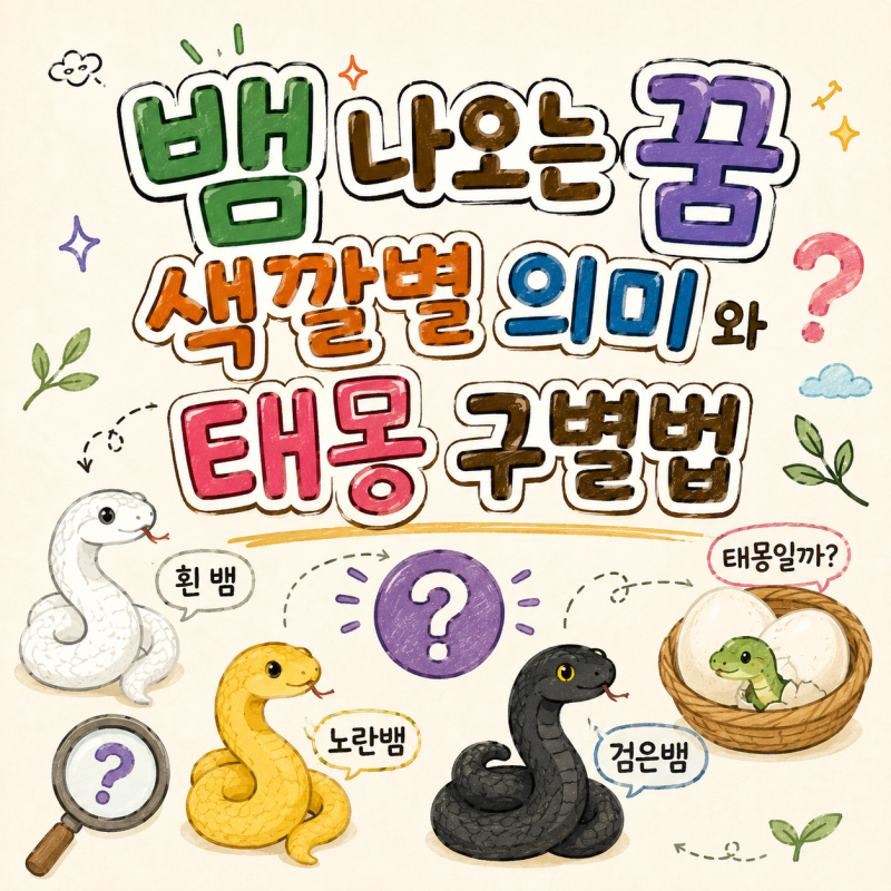 뱀 나오는 꿈 색깔별 의미와 태몽 구별법