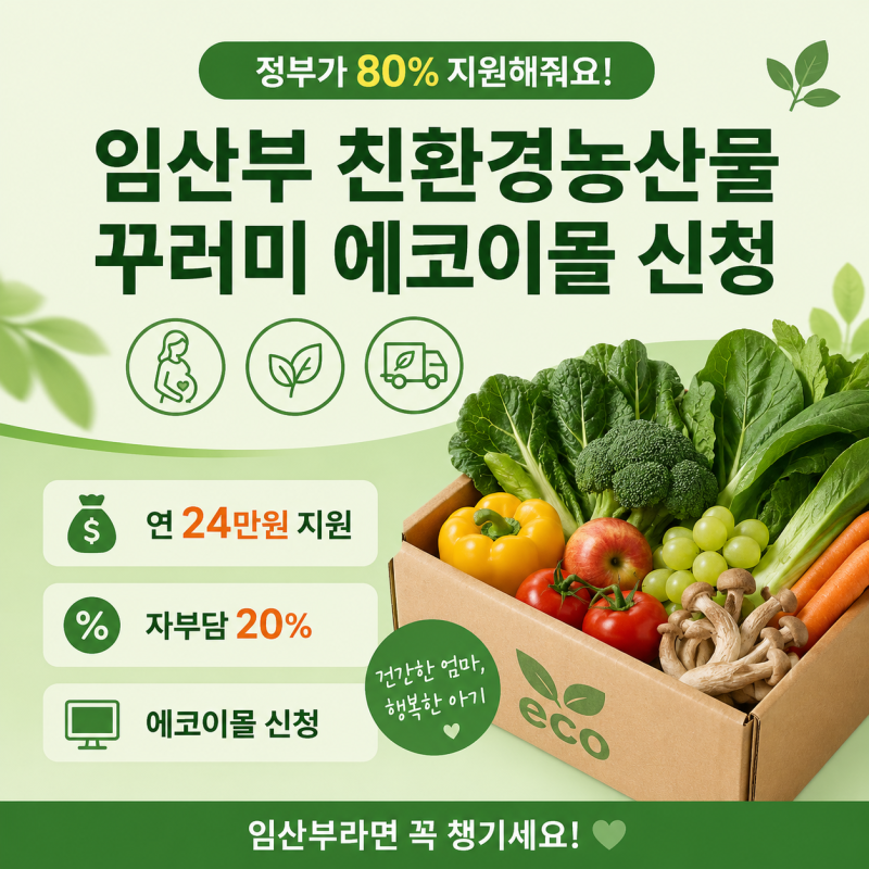 임산부 친환경농산물 꾸러미 | 에코이몰 신청방법 | 대상·지원금액·준비서류 완전정리
