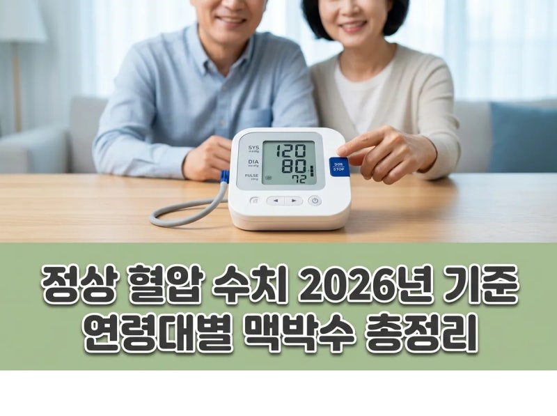 2026년 정상 혈압 수치 기준 연령대별 맥박수 총정리