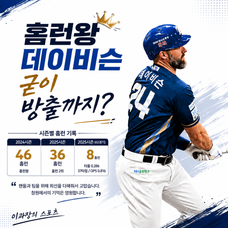 <b>NC다이노스</b> 데이비슨의 고별전 승리, 굳이 방출해야 했나?