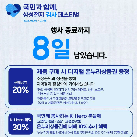 삼성전자 감사제 페스티벌 혜택, 기간 및 대상 기기: 2026년 완벽 가이드