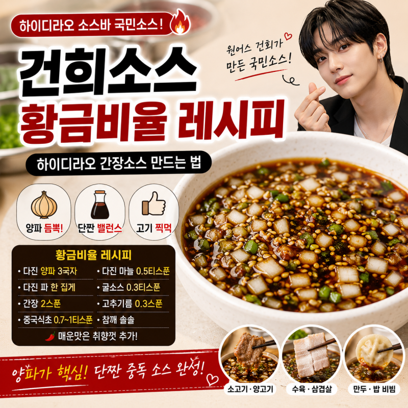건희소스 간장베이스 레시피 | 양파 황금비율 계량
