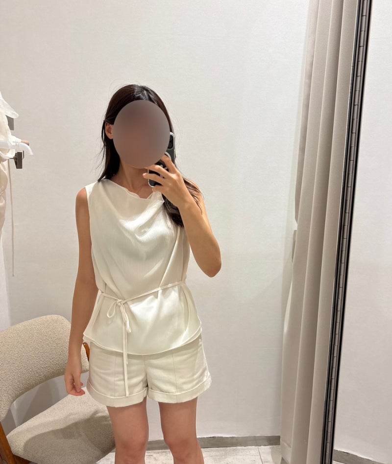 더현대서울 시에 sie 매장 여름 신상 옷 피팅 후기(켈리 카울넥 스트랩 블라우스, 로네 타이 ....