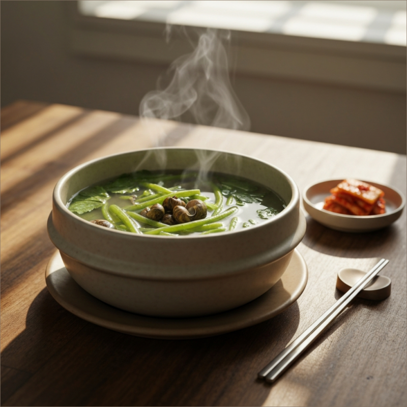 속 쓰린 다음 날 간편하게 끓여내는 보양식 한 그릇 다슬기 아욱국