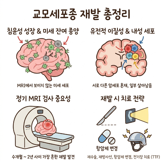 교모세포종 재발 총정리｜재발이 잦은 이유와 치료 전략