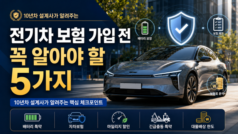 전기차 보험 가입 전 꼭 알아야 할 5가지 (전기차 보험료부터 배터리 특약까지)