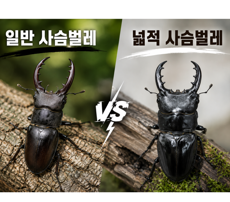 일반 사슴벌레 vs 넓적 사슴벌레, 초보자가 사슴벌레키우기 쉬운 쪽은?