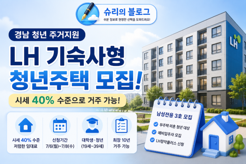 창원 대학생·청년이라면? LH 기숙사형 청년주택 신청방법 총정리