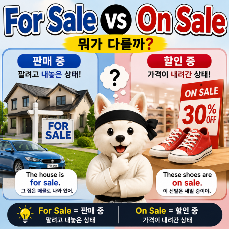 For Sale vs On Sale 차이 쉽게 정리｜판매 중과 할인 중 영어 표현 완벽 비교