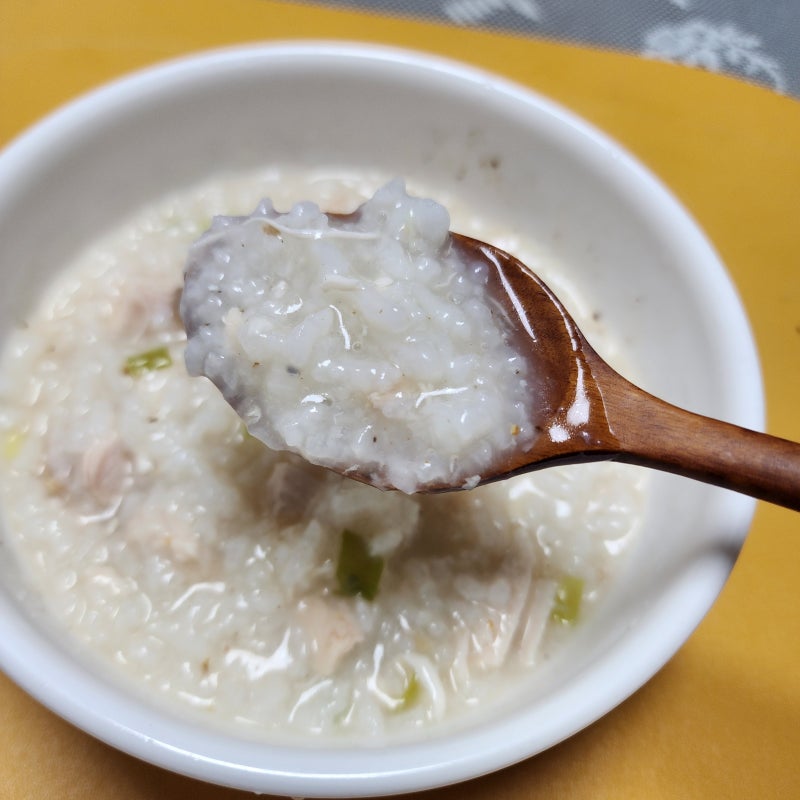 코스트코 로티세리 치킨 닭죽 만들기, 치킨스톡 대신 갈비탕 국물로 해본 남은 치킨 활용법