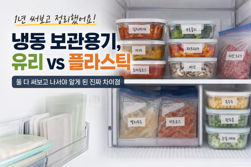 냉동 보관용기, 유리 vs 플라스틱 1년 써보고 정리했어요