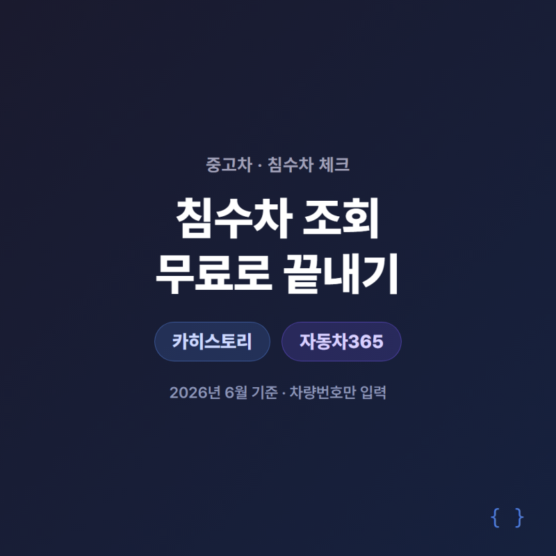 침수차 조회 방법 총정리 카히스토리·자동차365 무료 확인