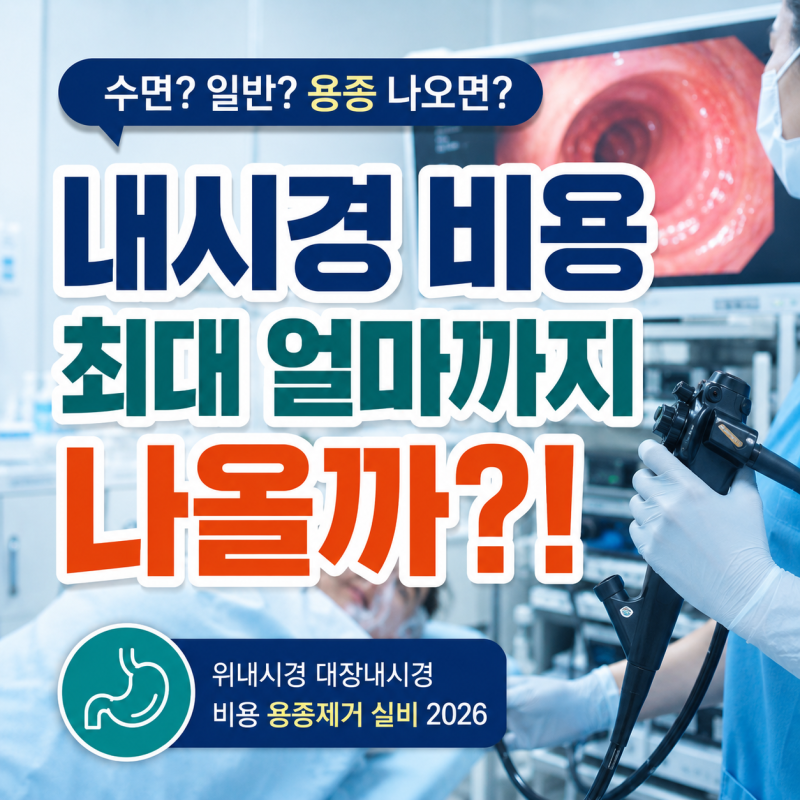 위내시경 대장내시경 비용 용종 나오면 얼마까지 나오는지 총정리 2026