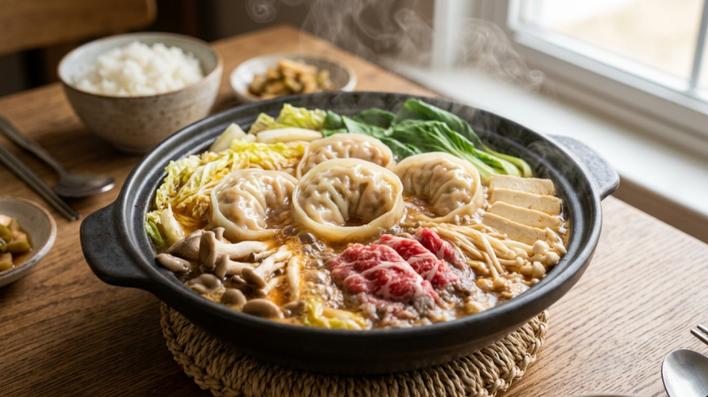 [만두전골] 황금레시피: 속이 꽉 찬 만두와 칼칼하고 깊은 국물의 환상 조화! 터지지 않고 깔....