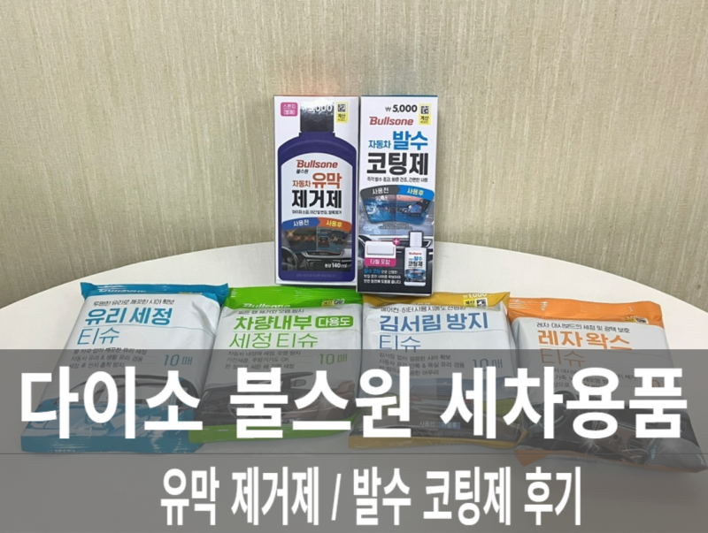 다이소 불스원 세차용품 셀프세차 후기 (1) 유막제거제, 발수코팅제