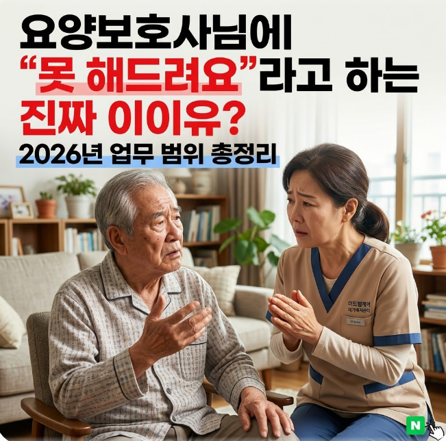 요양보호사가 '이건 못 해드려요'라고 말하는 진짜 이유: 2026년 업무 범위 총정리
