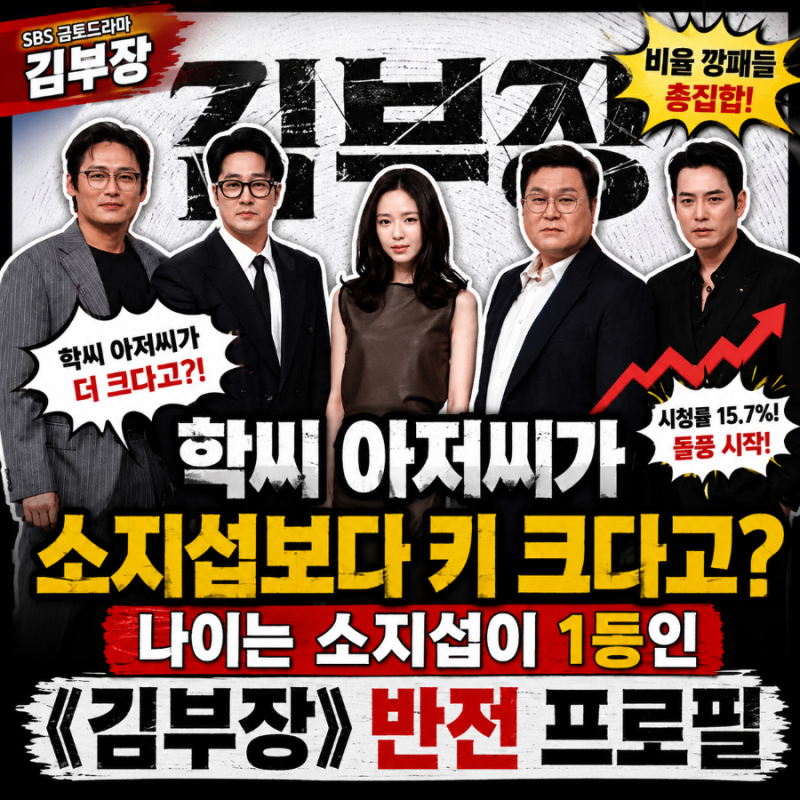 학씨 아저씨가 소지섭보다 키 크다고? 나이는 소지섭이 1등인 '김부장' 반전 프로필