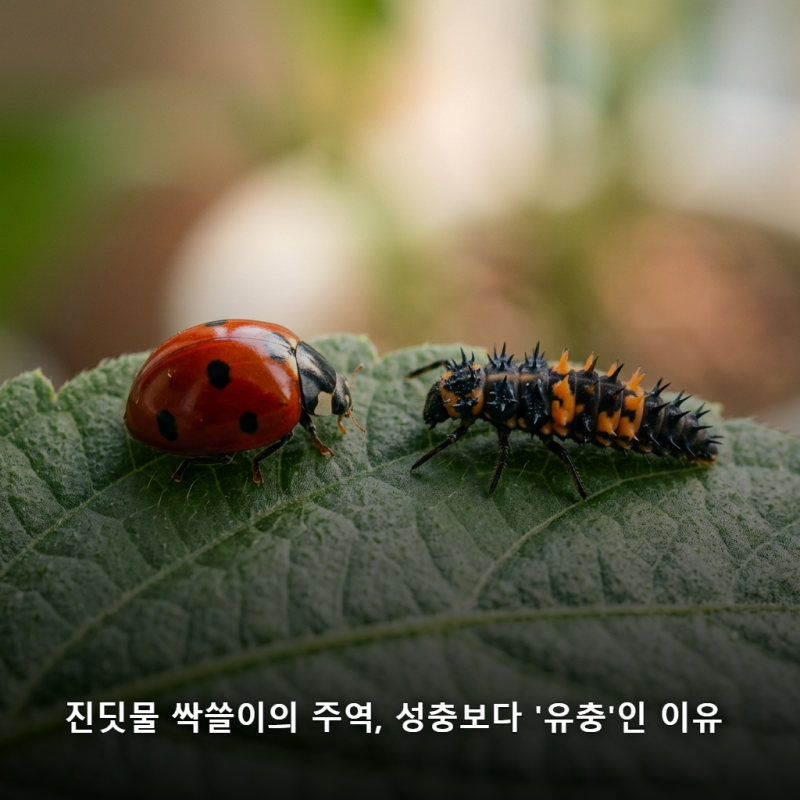 "다 날아갔습니다" 진딧물 방제, 무당벌레 성충보다 유충이 압도적인 이유