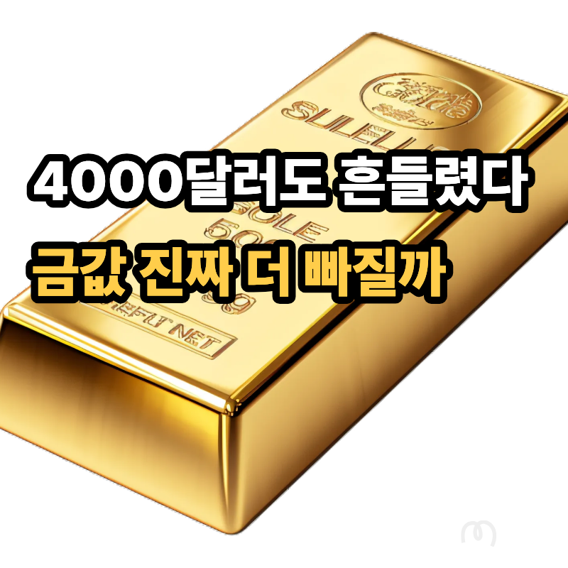 “4000달러도 깨졌다더니” 금값 하락 경고한 월가 전망
