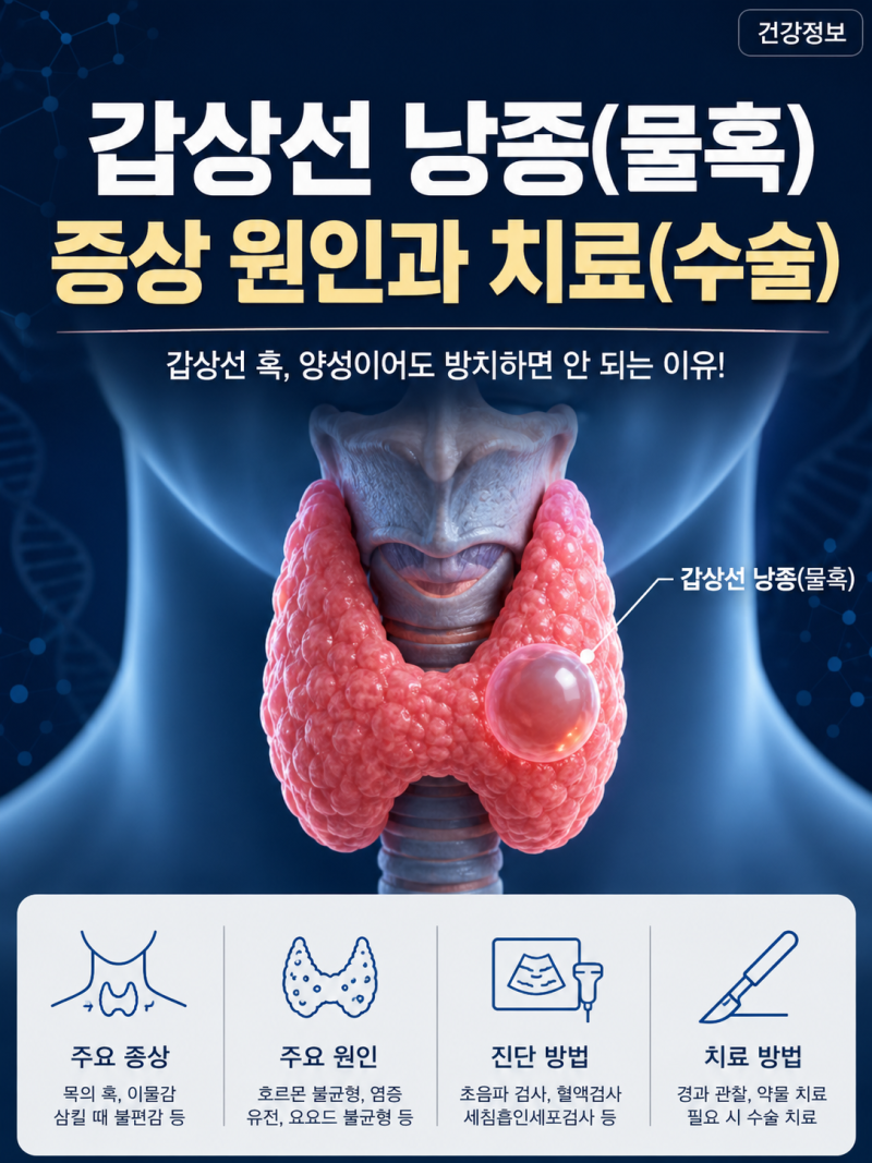 갑상선 낭종 물혹 증상 원인과 치료(수술)