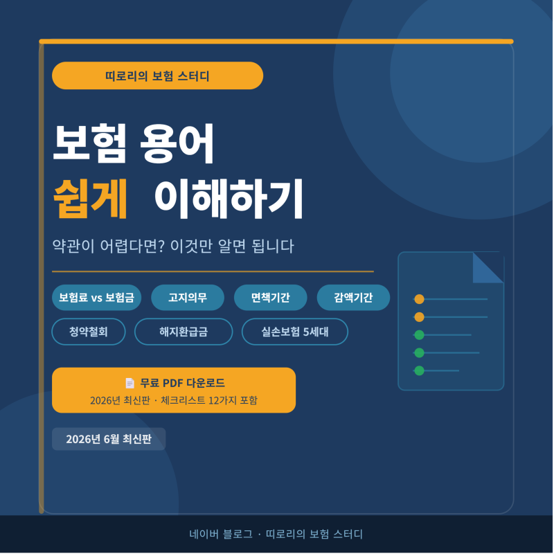 보험 가입 전 꼭 알아야 할 용어 총정리 | 약관 이해 안 되는 분 필독 (무료 PDF 포함)