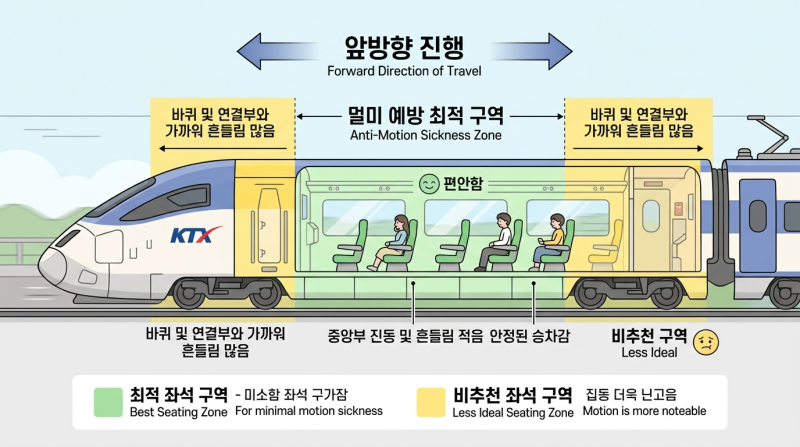 KTX 멀미 덜한 좌석 고르는 법과 예방 요령 총정리 (순방향·중앙칸·시선)