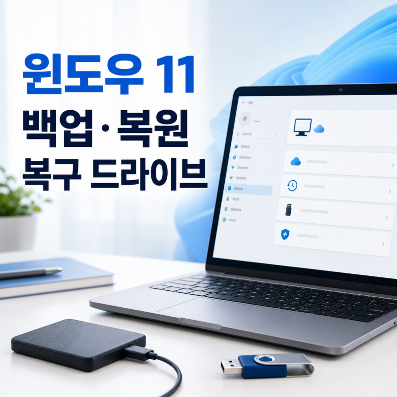 윈도우 11 백업 및 복원, 복구 드라이브 만들기 순서 정리