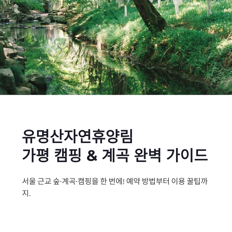 유명산자연휴양림 가평 캠핑장 예약 방법과 계곡 이용 후기