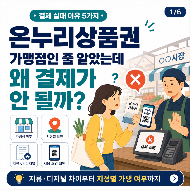 온누리상품권 사용처인데 결제 안됨? 가맹점 확인법 5가지