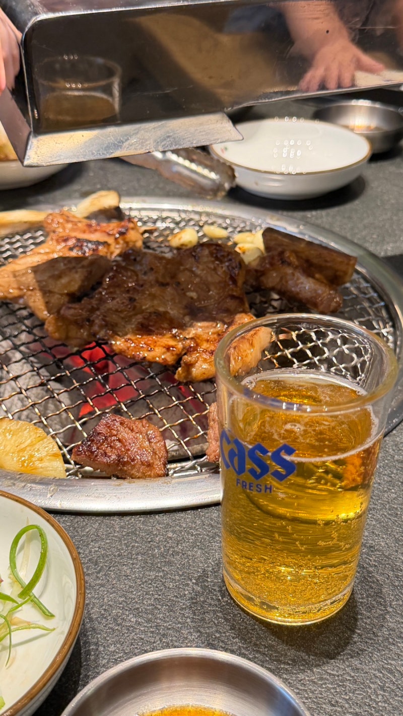 진영 가족외식 전원숯불 놀이방 고기집에서 엄마생신