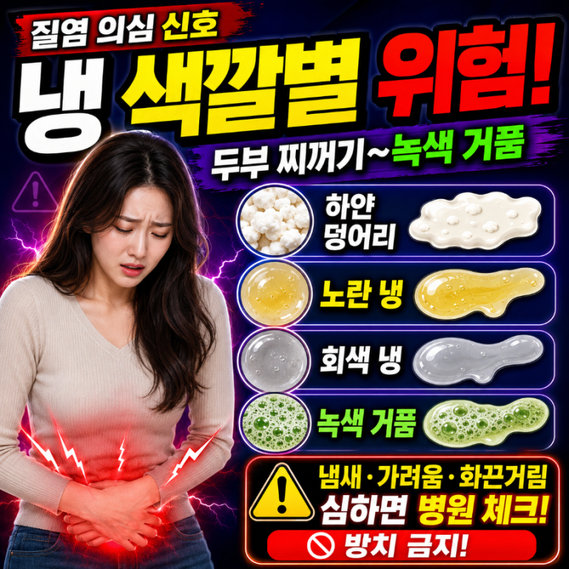질염 증상 냉 (+색깔, 종류) - 두부 찌꺼기부터 녹색 거품까지 색깔로 구별하는 자가진단법