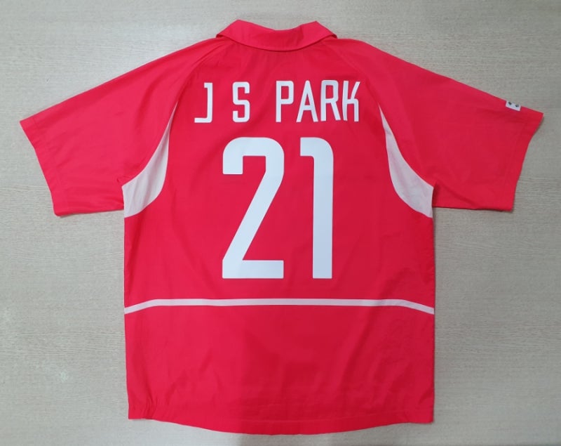 02-04 대한민국 홈 유니폼 + J S PARK 21번 부착건//홍반장의마킹실//2002월드컵//박지성//국가대표 ....