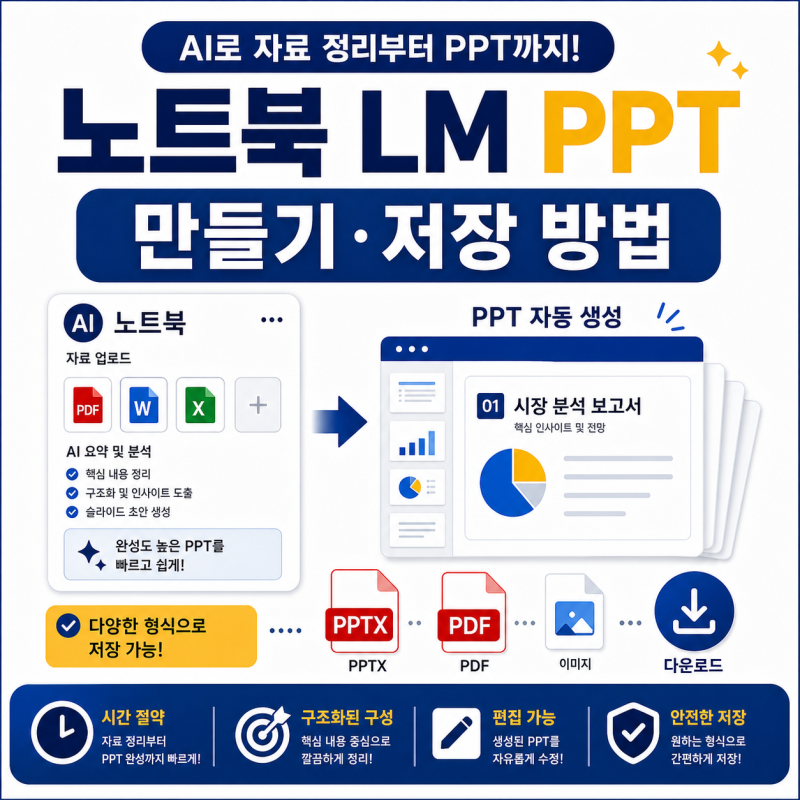 노트북 LM PPT 만들기 변환 저장방법까지 안내