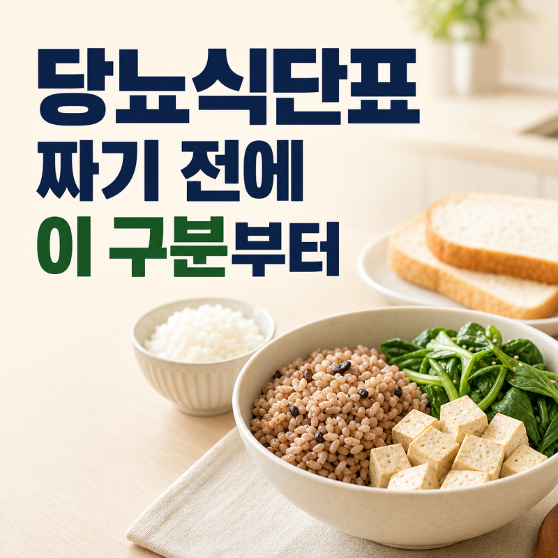 당뇨식단표 짜기 전에 이 구분부터 보세요
