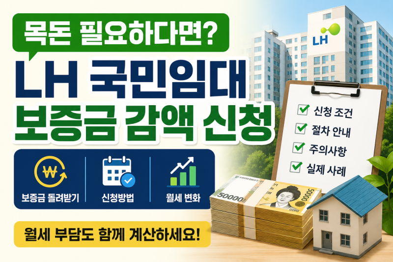 LH 국민임대 전환보증금 감액 신청 방법, 월세 얼마나 오를까?
