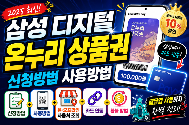 삼성 디지털 온누리 상품권 신청방법 사용방법 온·오프라인 사용처 조회 및 카드 연동 환불 ....
