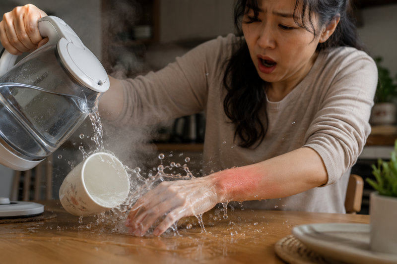 뜨거운 물에 데였을 때 가장 먼저 해야 하는 응급처치