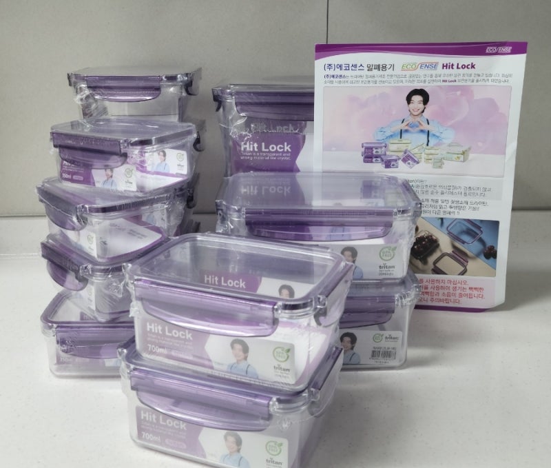 에코센스 히트락 올트라이탄 밀폐용기12종+핸들형2.5L 2종(총14종)