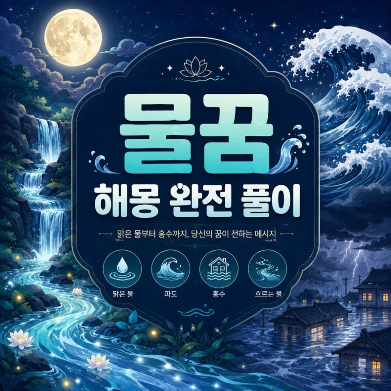물꿈 해몽, 홍수·파도·맑은 물 상황별 운세 완전 풀이
