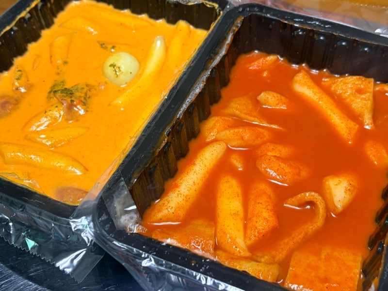 배떡 로제떡볶이 밀떡, 국물떡볶이 쌀떡 비교 (아주매운맛)