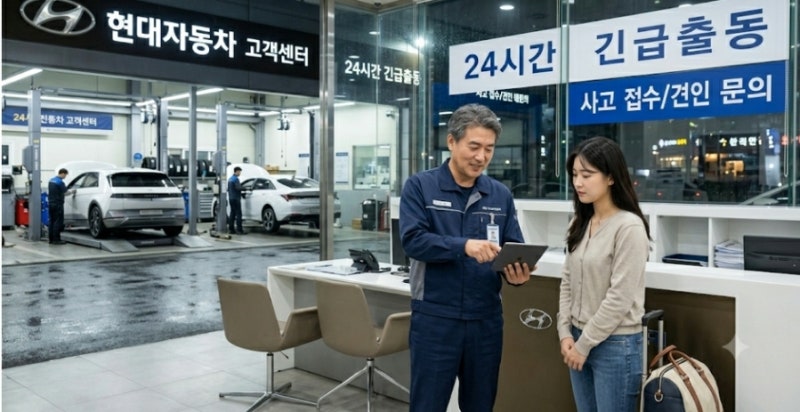 현대차고객센터 평일 야간이나 주말에도 사고 접수나 견인 문의 받나요?