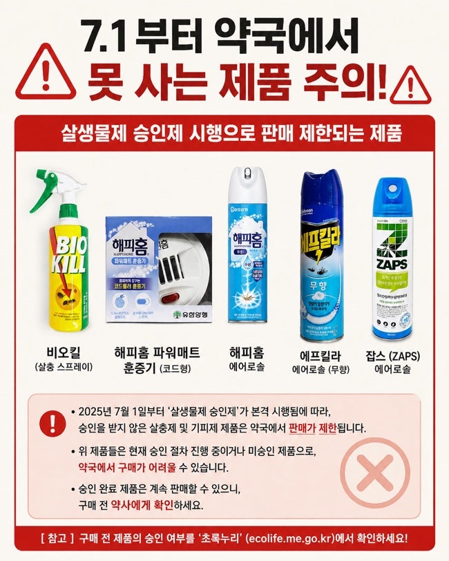 7월 1일부터 살충제 판매 중단? 에프킬라·비오킬 사라진다? (정부 발표 기준 팩트체크)