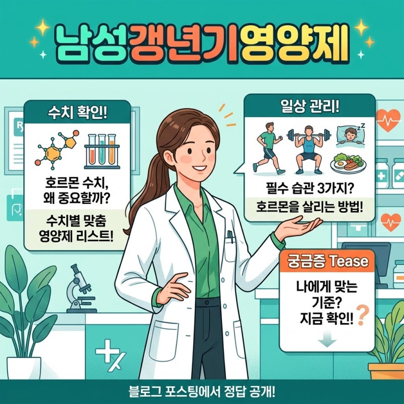 남성갱년기영양제 선택 전 확인해야 할 호르몬 수치와 일상 관리 기준