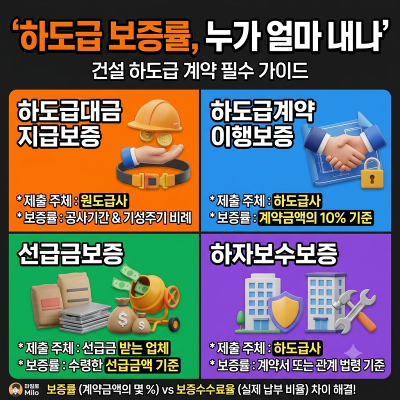 하도급 보증률, 누가 얼마 내나