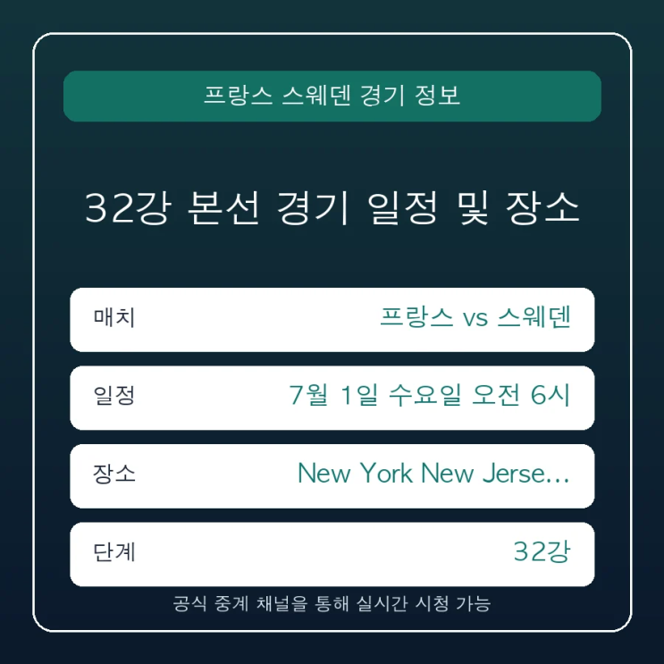 <b>프랑스 스웨덴</b> 중계 일정 경기 시간 및 실시간 중계 편성... 