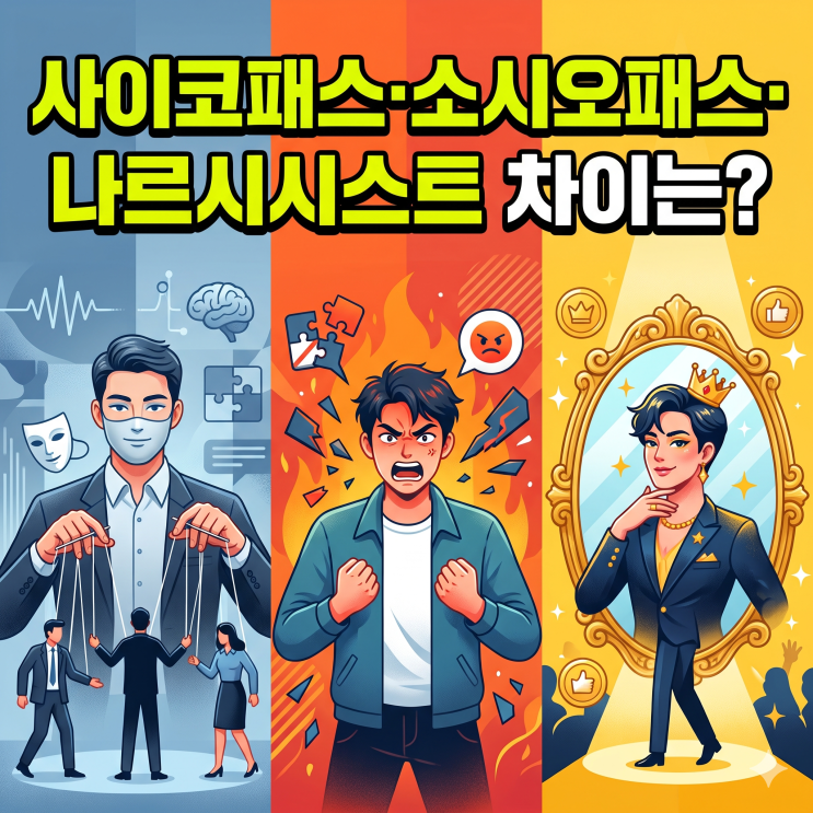 사이코패스·<b>소시오패스</b>·나르시시스트 차이, 쉽게 이해하는... 